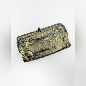 HOBO The Original Lauren Iridescent Halo Stingray Leather Clutch Wallet RARE